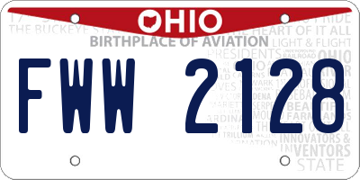 OH license plate FWW2128