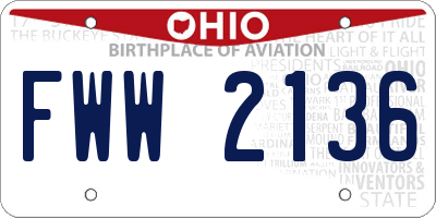 OH license plate FWW2136