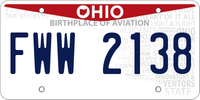 OH license plate FWW2138