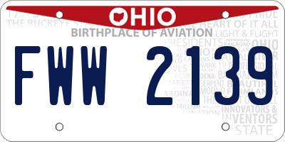 OH license plate FWW2139