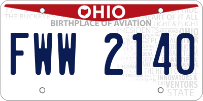 OH license plate FWW2140
