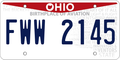 OH license plate FWW2145