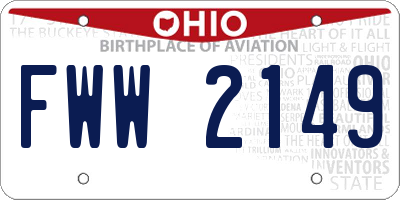 OH license plate FWW2149