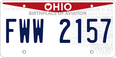 OH license plate FWW2157