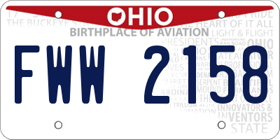 OH license plate FWW2158
