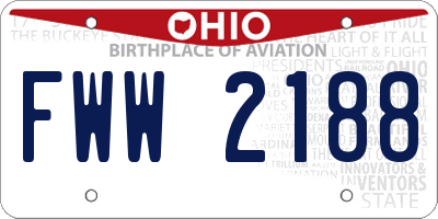 OH license plate FWW2188