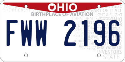 OH license plate FWW2196