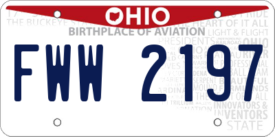 OH license plate FWW2197