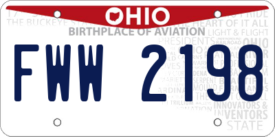 OH license plate FWW2198