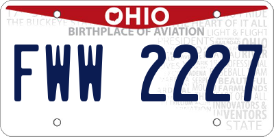 OH license plate FWW2227