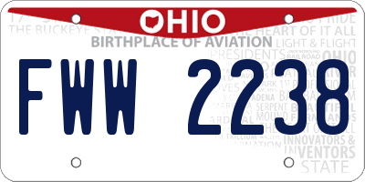 OH license plate FWW2238