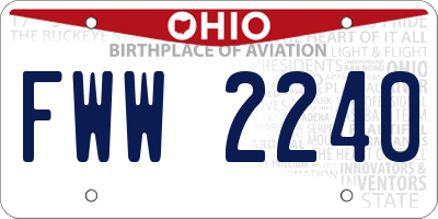 OH license plate FWW2240