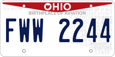 OH license plate FWW2244