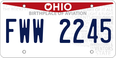 OH license plate FWW2245
