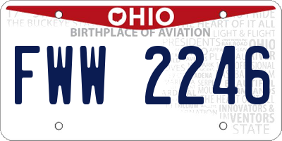OH license plate FWW2246