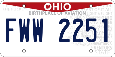 OH license plate FWW2251