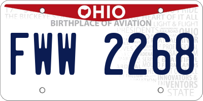 OH license plate FWW2268
