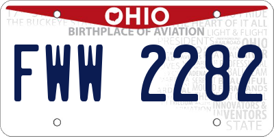 OH license plate FWW2282