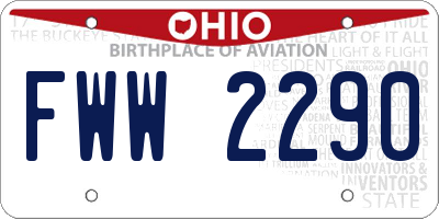 OH license plate FWW2290