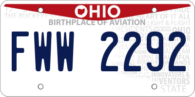 OH license plate FWW2292