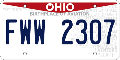 OH license plate FWW2307