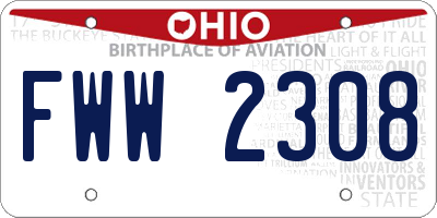 OH license plate FWW2308