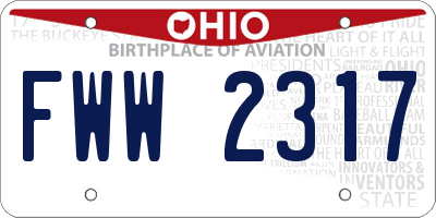 OH license plate FWW2317