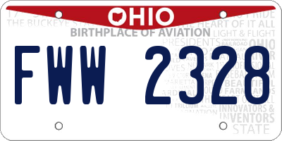OH license plate FWW2328