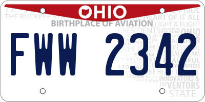 OH license plate FWW2342