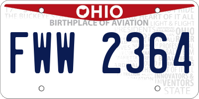 OH license plate FWW2364