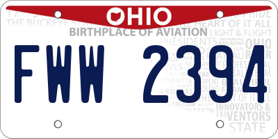 OH license plate FWW2394