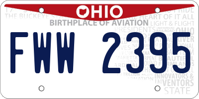 OH license plate FWW2395