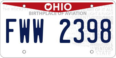 OH license plate FWW2398