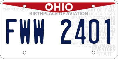 OH license plate FWW2401