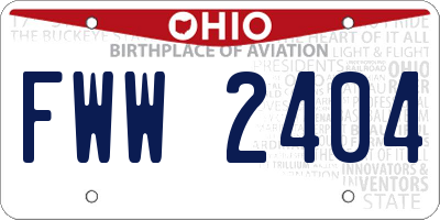 OH license plate FWW2404