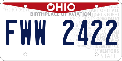 OH license plate FWW2422