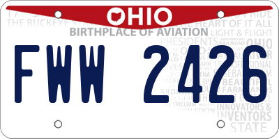 OH license plate FWW2426