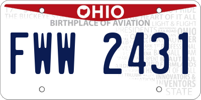 OH license plate FWW2431