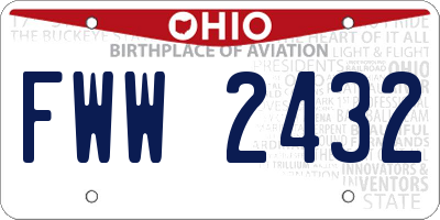 OH license plate FWW2432