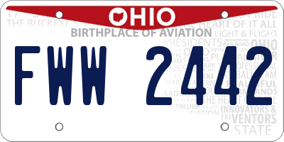 OH license plate FWW2442