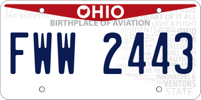 OH license plate FWW2443