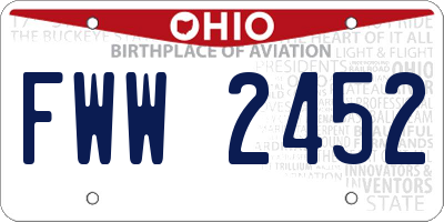 OH license plate FWW2452