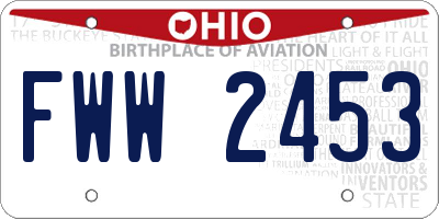 OH license plate FWW2453