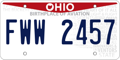 OH license plate FWW2457
