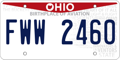 OH license plate FWW2460
