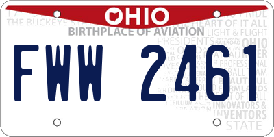 OH license plate FWW2461