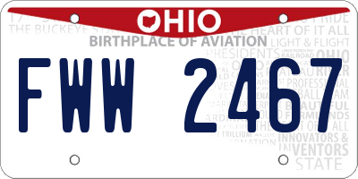 OH license plate FWW2467