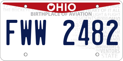 OH license plate FWW2482