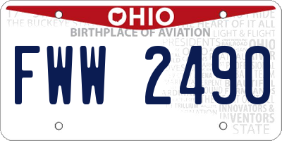 OH license plate FWW2490