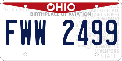 OH license plate FWW2499